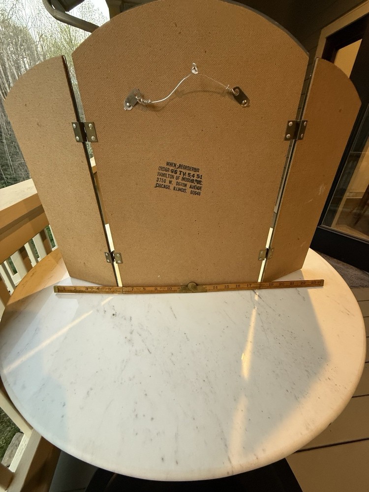 Antique Art Deco Tri Folding Mirror