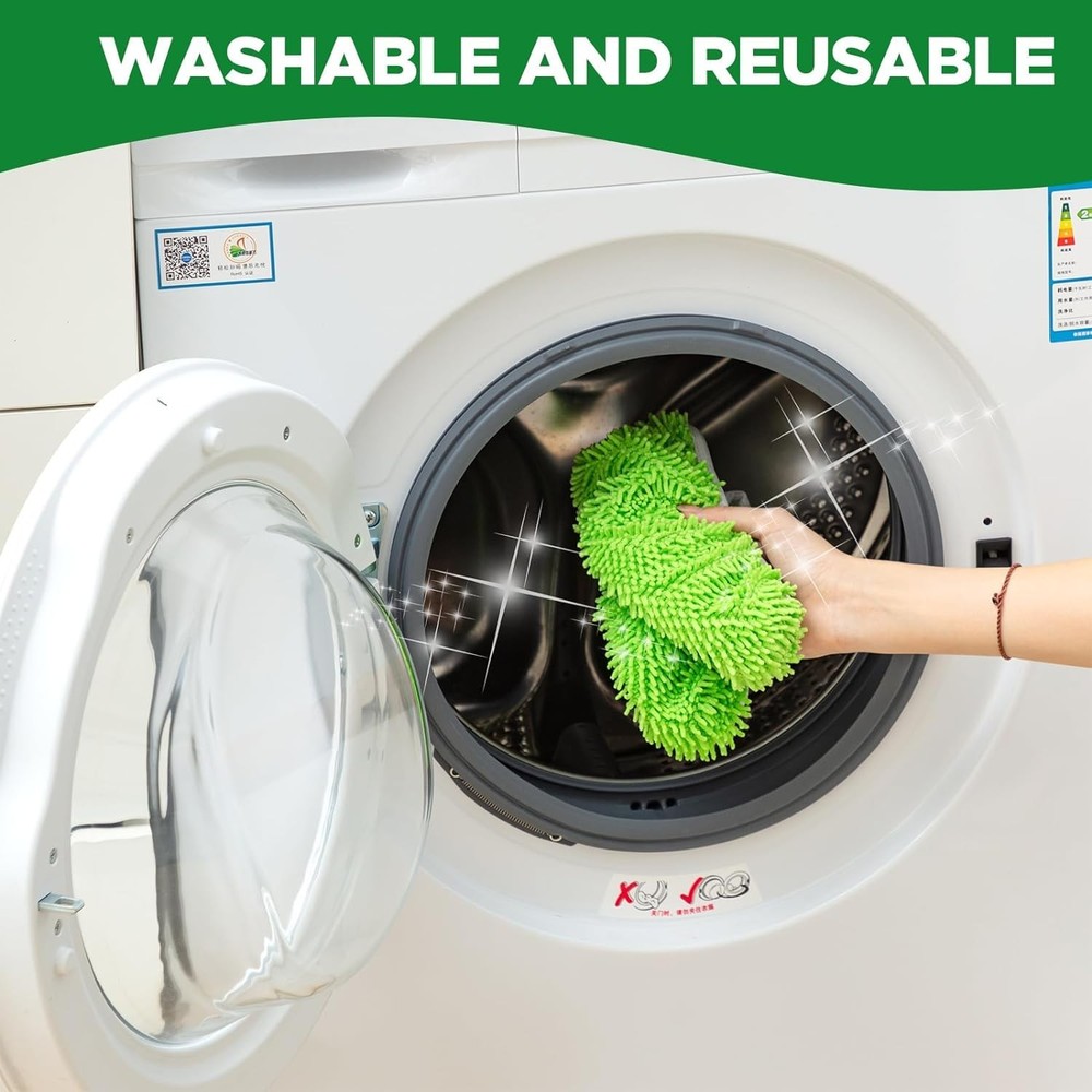 Mop Replacement Pads, Washable Microfiber, 4PCS, Green