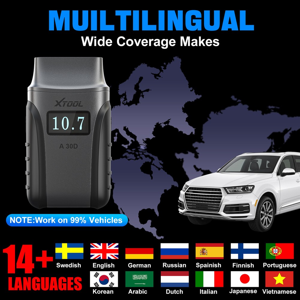 XTOOL A30D Full BiDirectional Scan Tool Car OBD2 Scanner Auto Diagnostic Reader