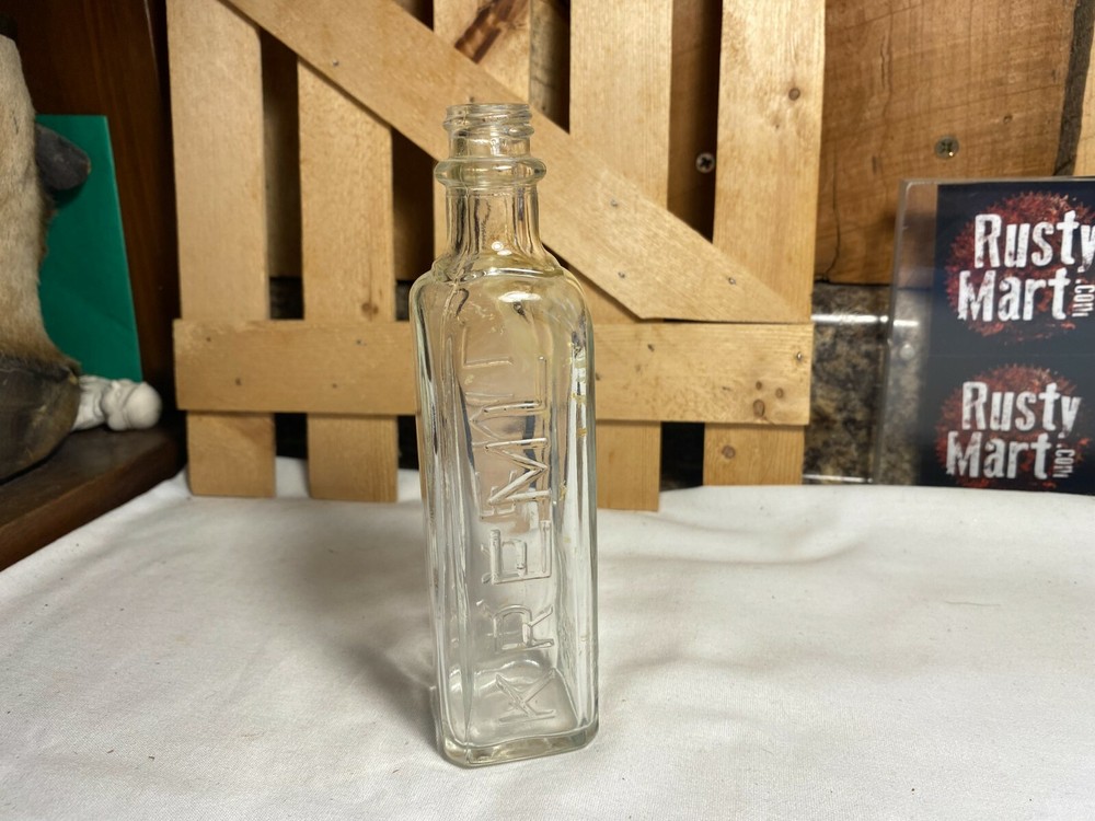 Vintage Square Kreml Glass Bottle