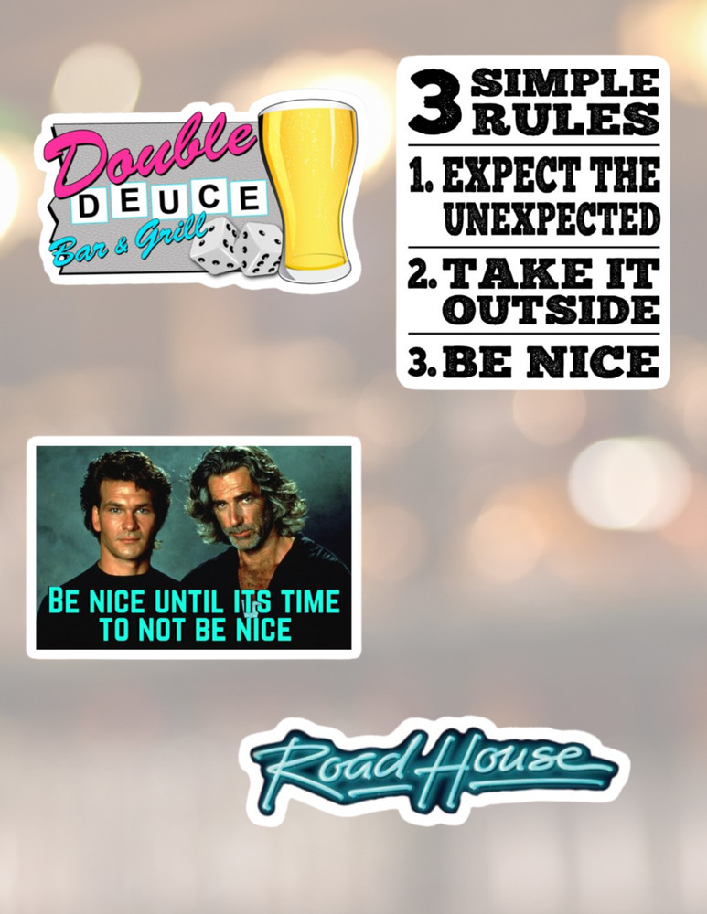 Road House 80's Movie 4pc Stickers Pack