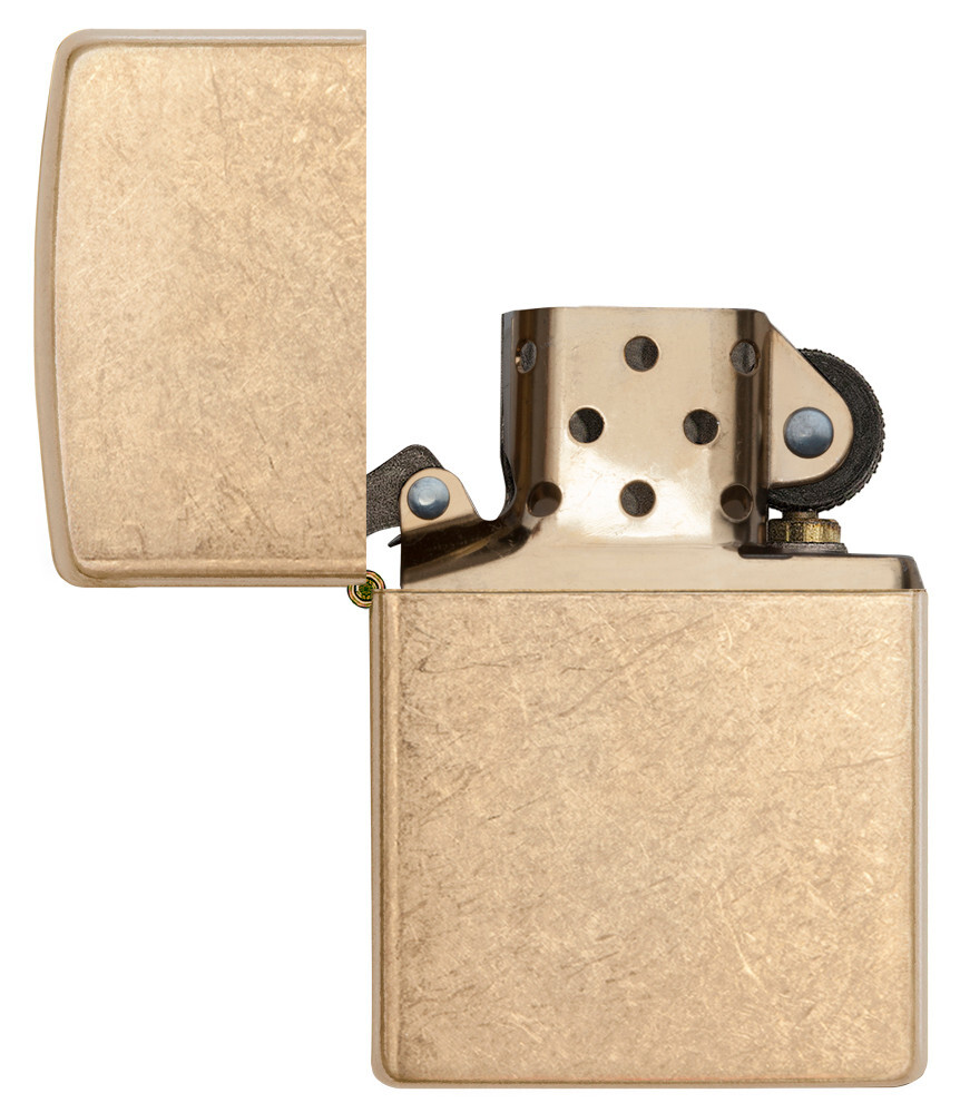 Zippo Armor Tumbled Brass Windproof Pocket Lighter, 28496