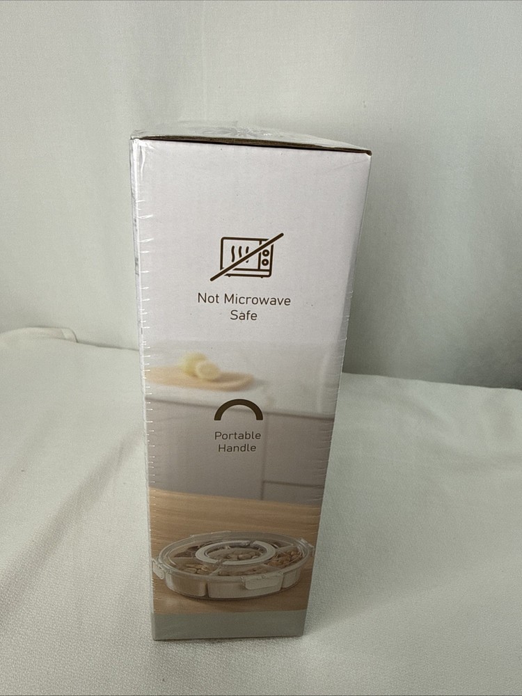 Hegrish Round Plastic Snack Tray With Lid