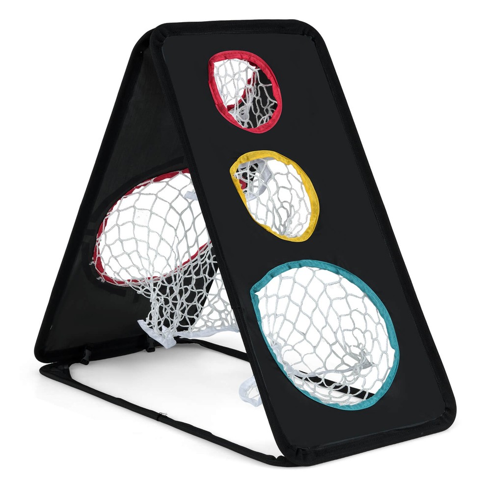 Dual-Sided Golf Chipping Net w/5 Target Holes Triangular Structure Oxford Fabric