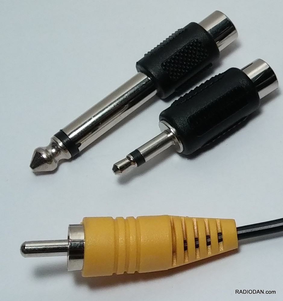 Headset PTT SWITCH EASY PUSH w/ 3.5 mm 1/8 1/4 RCA plug momentary latched