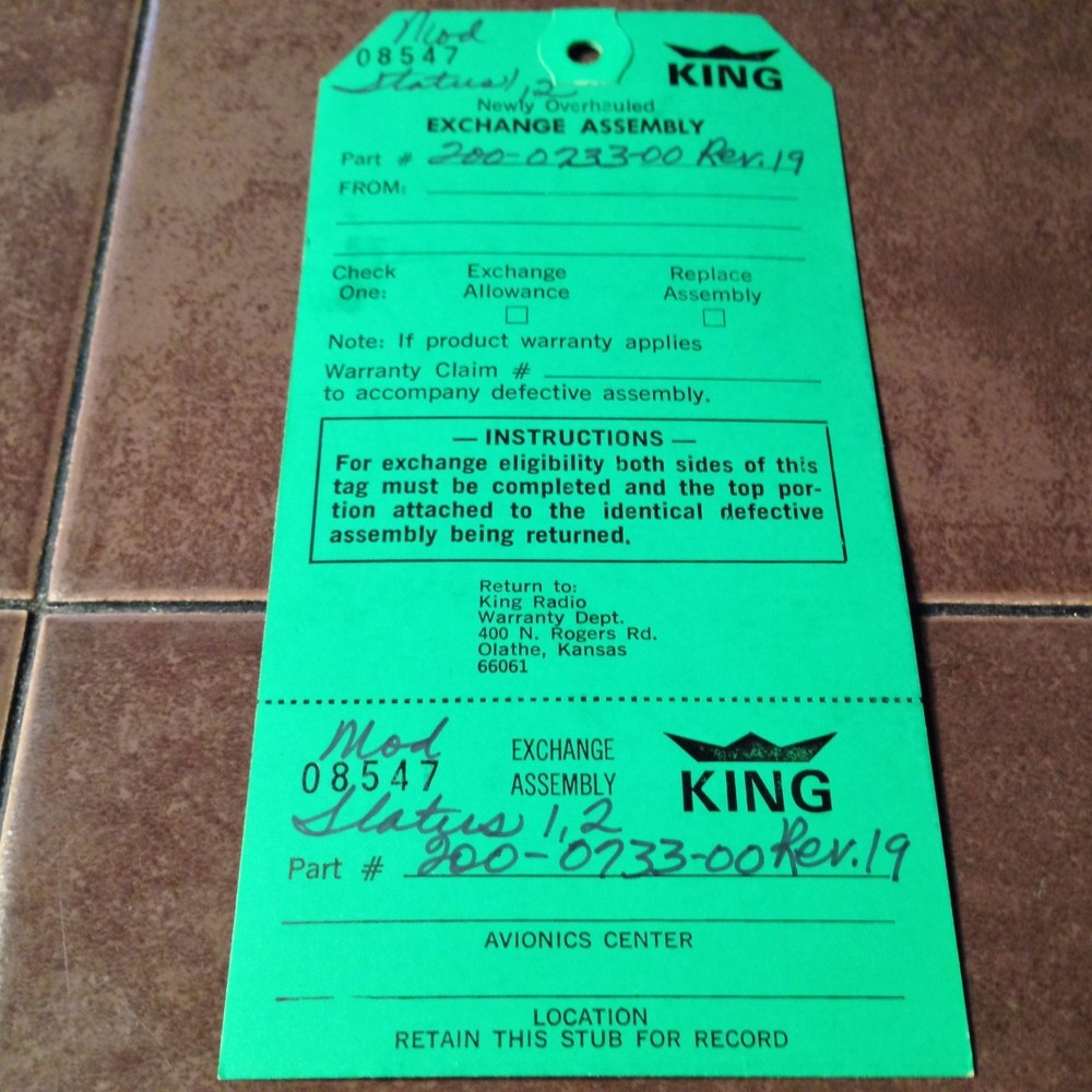 King KDF-805 Detector Board 200-0733-00, NOS