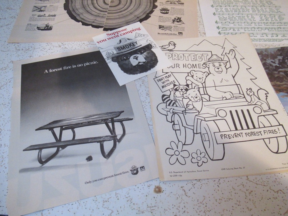 Miscellaneous Smokey Bear paper memorabilia