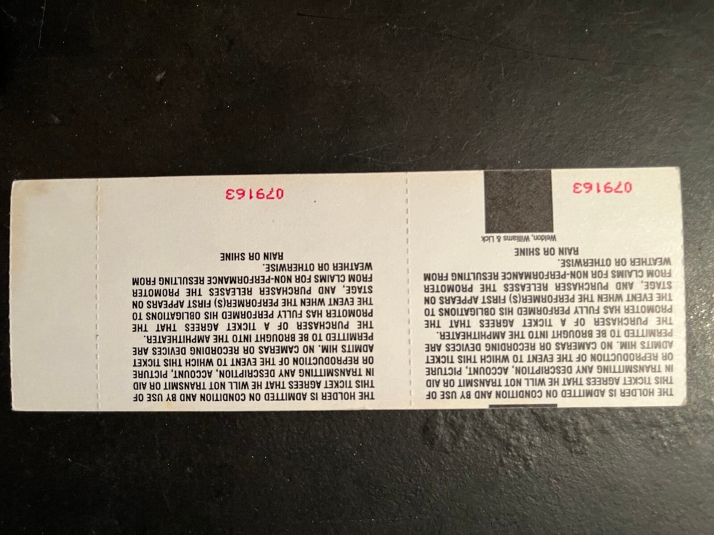 FULL UNUSED TICKET STEELY DAN CHASTAIN PARK JULY 17, 2000