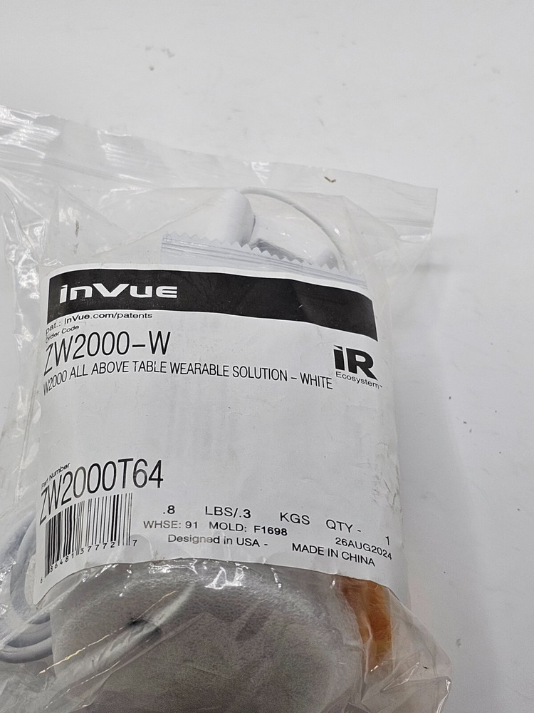 InVue ZW2000-W ZW2000T64 W2000 ALL ABOVE TABLE WEARABLE SOLUTION- WHITE