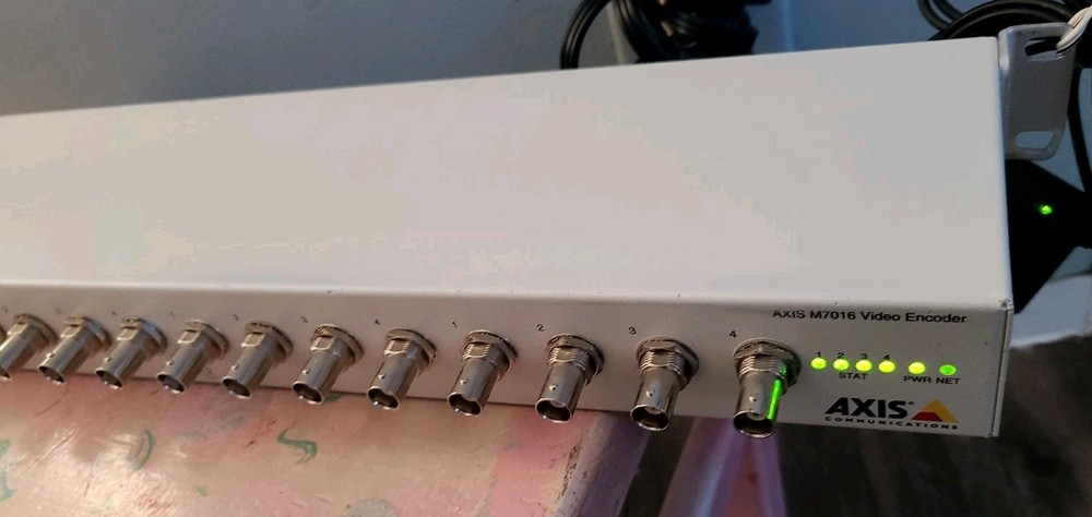 Axis M7016 16 CH CCTV Video Encoder w/ Power Cable & Rack Ears Tested & Working