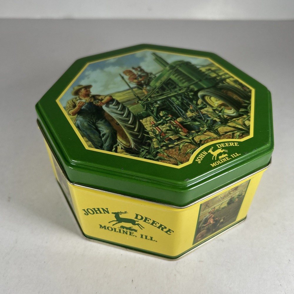 John Deere Collectible Octagonal Tin Storage Box 5- 1/2"