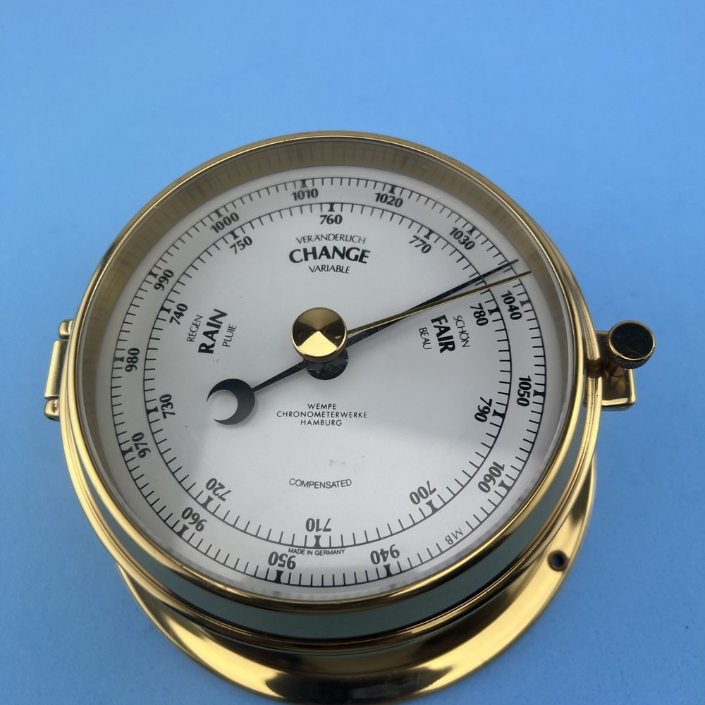 VINTAGE WEMPE SHIP BAROMETER MARITIME INSTRUMENT COMPENSATED MADE IN GERMANY