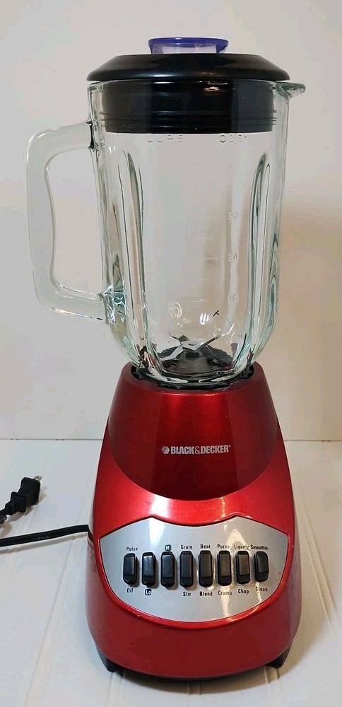 Black & Decker Red Blender Model BL2020R 10 Speed 48 Oz Pitcher Tested & Working