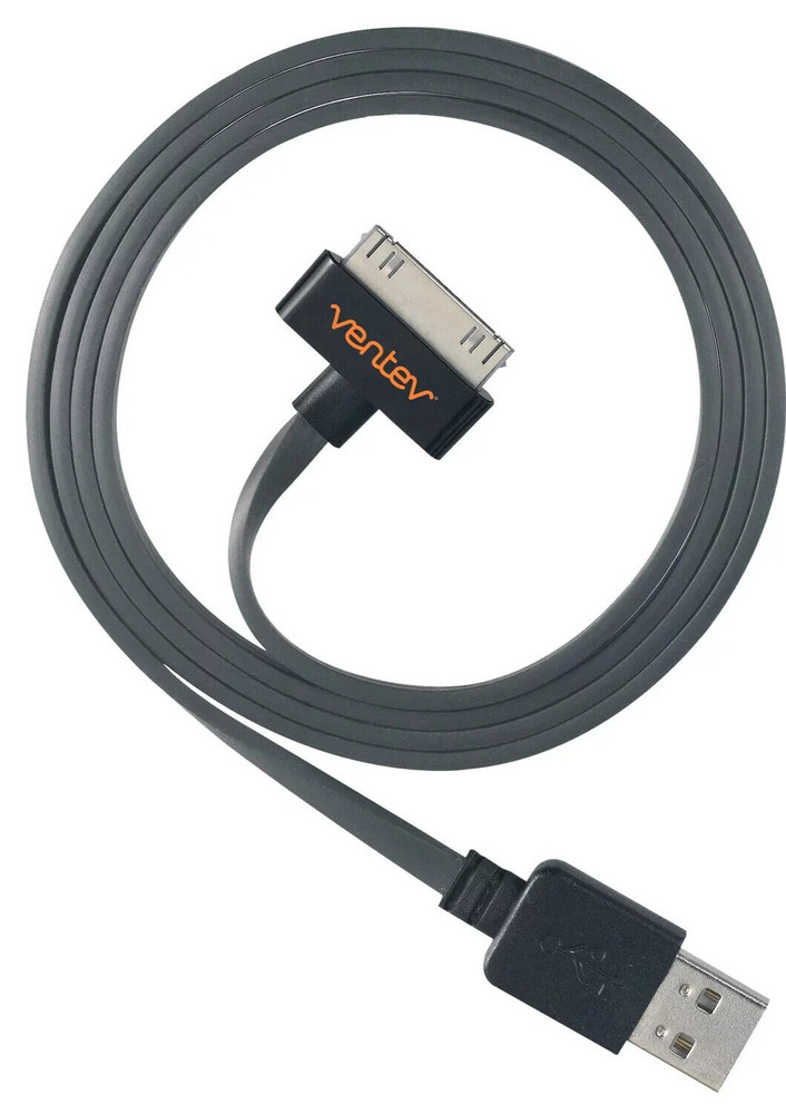 NEW Ventev Grey Flat Tangle-Free USB Charge Data Cable for iPad 1st/2nd/3rd Gen