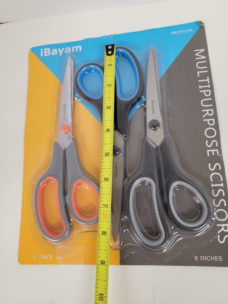 iBayam 8" Multipurpose Scissors 3 Pack