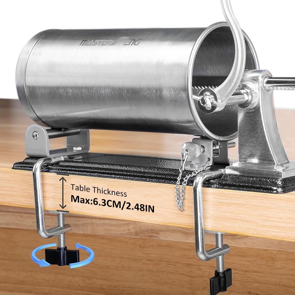 6 LBS Sausage Stuffer Horizontal Stainless Steel Stuffing Maker Machine Packed