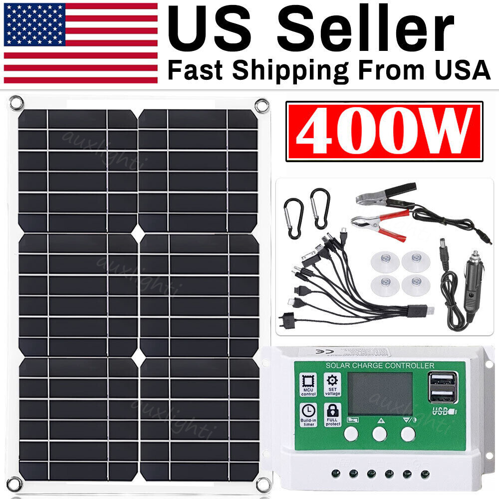 200 Watts Solar Panel Kit 100A 12V Battery Charger with Controller Caravan Boat