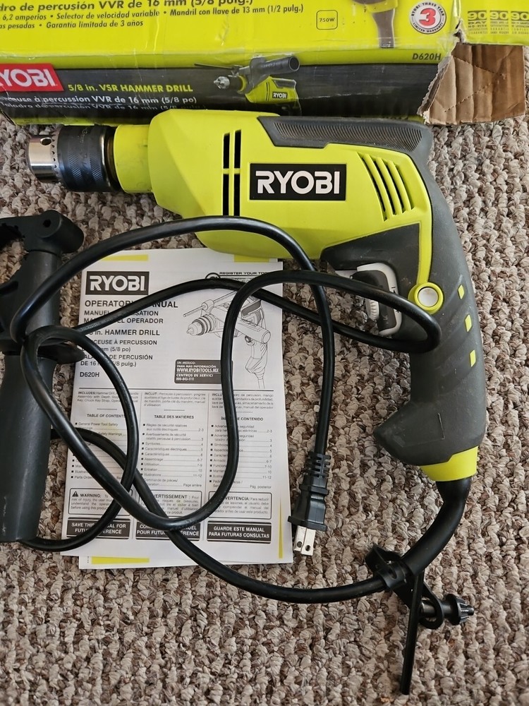 Ryobi D620H 5/8 inch Variable Speed Reversible Hammer Drill