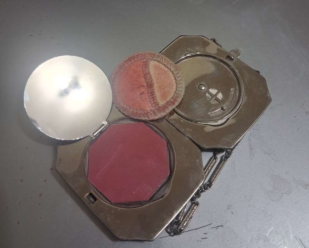 Art Deco Guilloché Enamel and Silver Compact