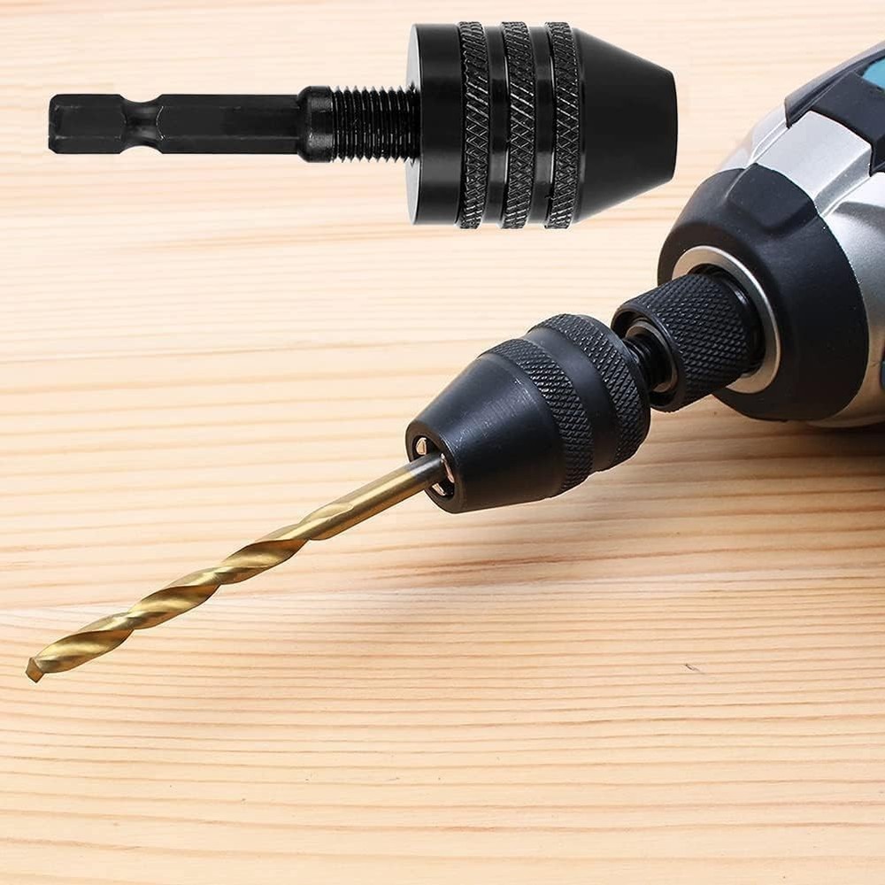 4Pcs 1/4"Hex Shank Keyless Drill Chuck Adapter Bit Quick Change Converter Driver