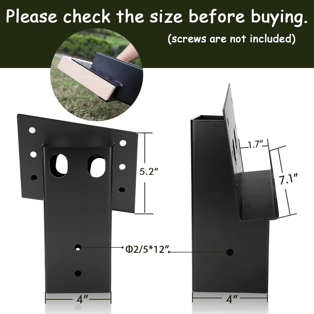 Elevator Bracket, Deer Stand Brackets 4X4, Deer Blind Bracket with Powder Coatin