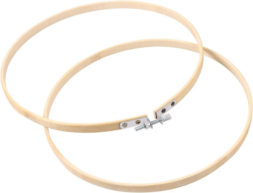 Versatile 2-Pack 7.9 Inch Bamboo Cross Stitch Hoops for Easy Sewing Projects