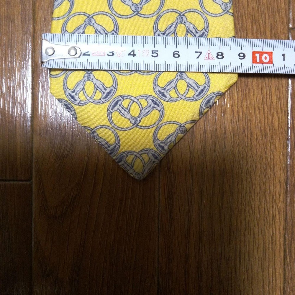 Hermes Pretzel Pattern Tie Yellow