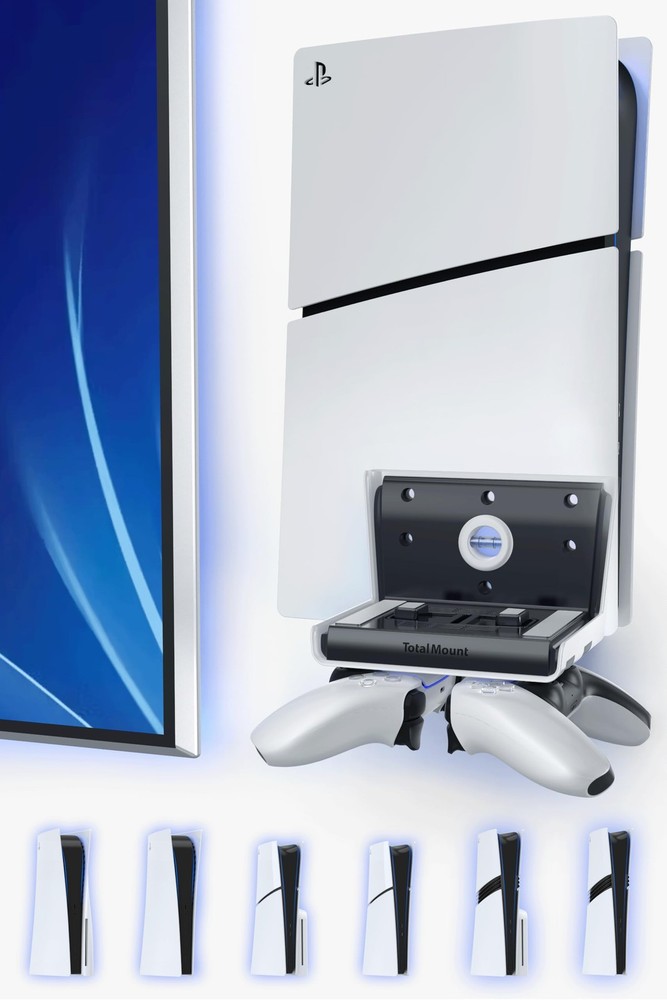 Wall Mount for All PS5 Models - Includes Controller Holder for Slim & Standard