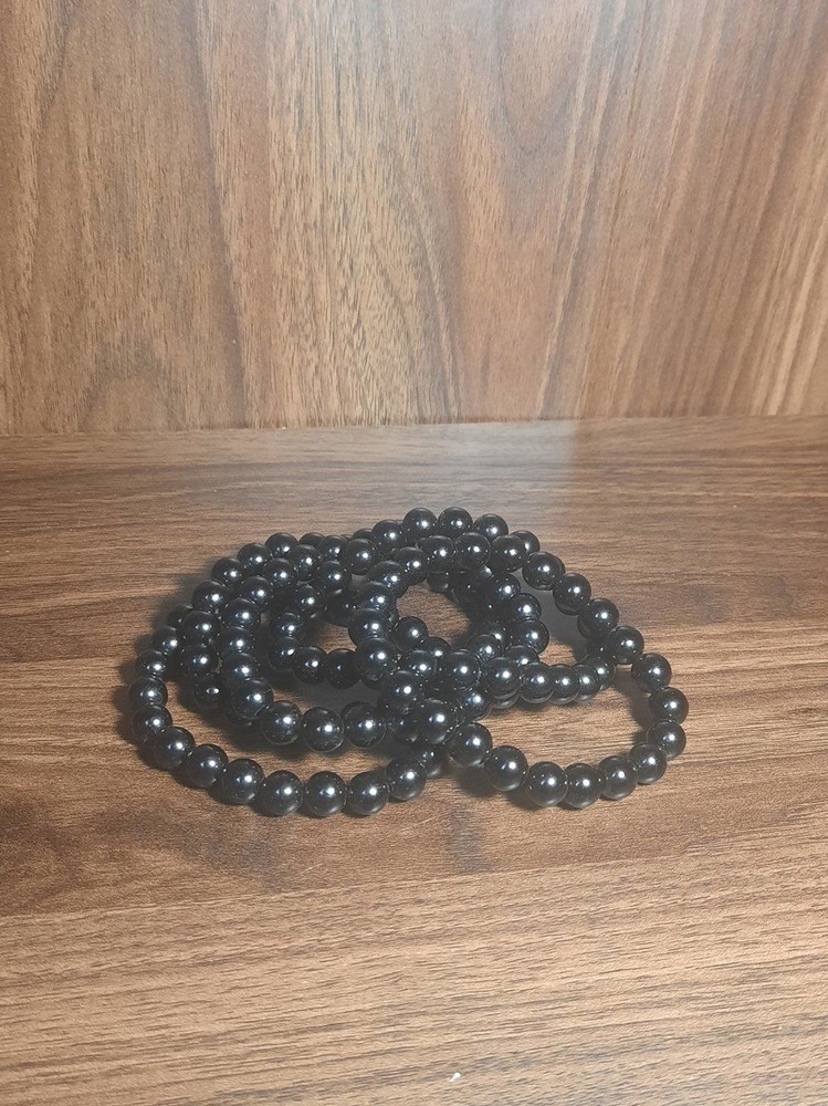 Black Obsidian Crystal bead Bracelet - protection