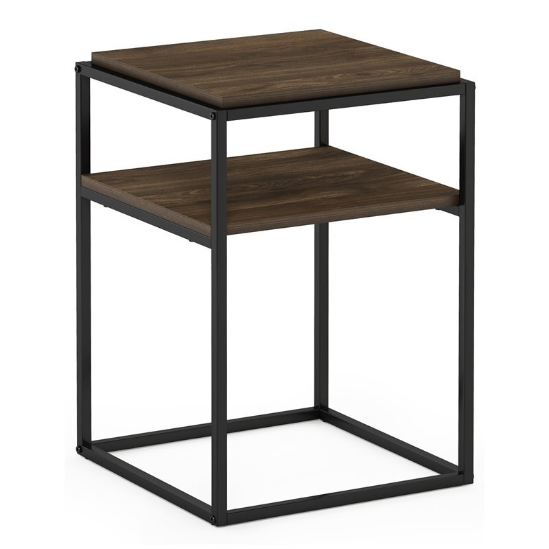 Furinno Moretti Engineered Wood 2-Tier Stackable Shelf in Columbia Walnut