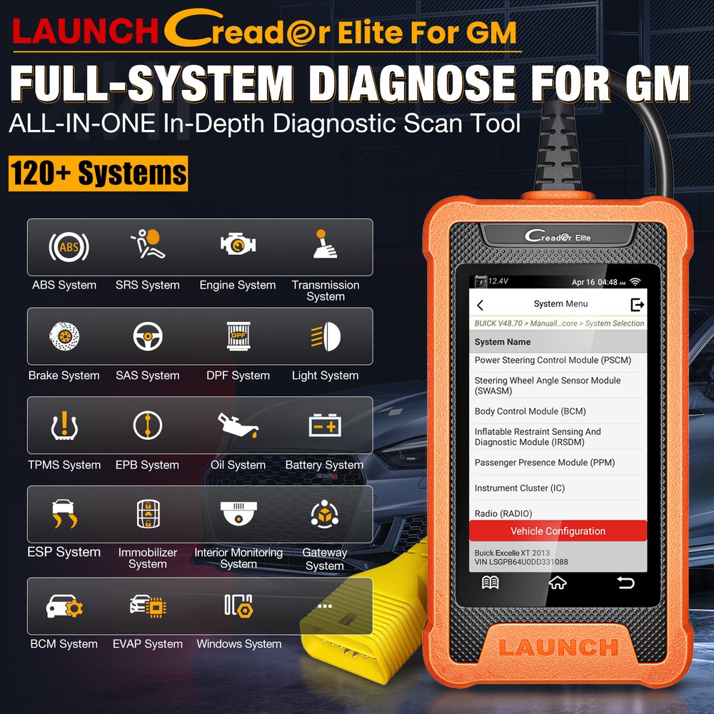 LAUNCH X431 Elite for GM Bidirectional Diagnostic Tool OBD2 Scanner Code Reader