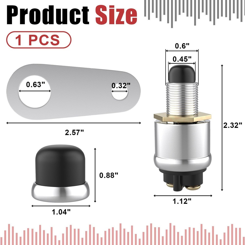 BFXM Push Button Starter Switch 12V 50A, Waterproof Momentary Start Switch fo...