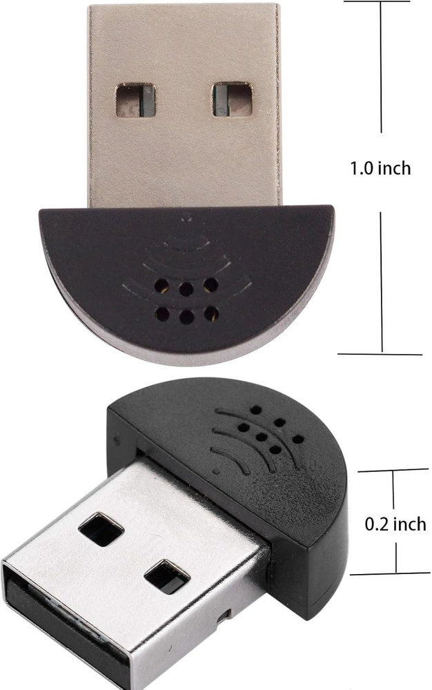 2 Pcs USB 2.0 Mini Microphone for Raspberry Pi 5 4 Model B, Module 3B+, Laptop/D