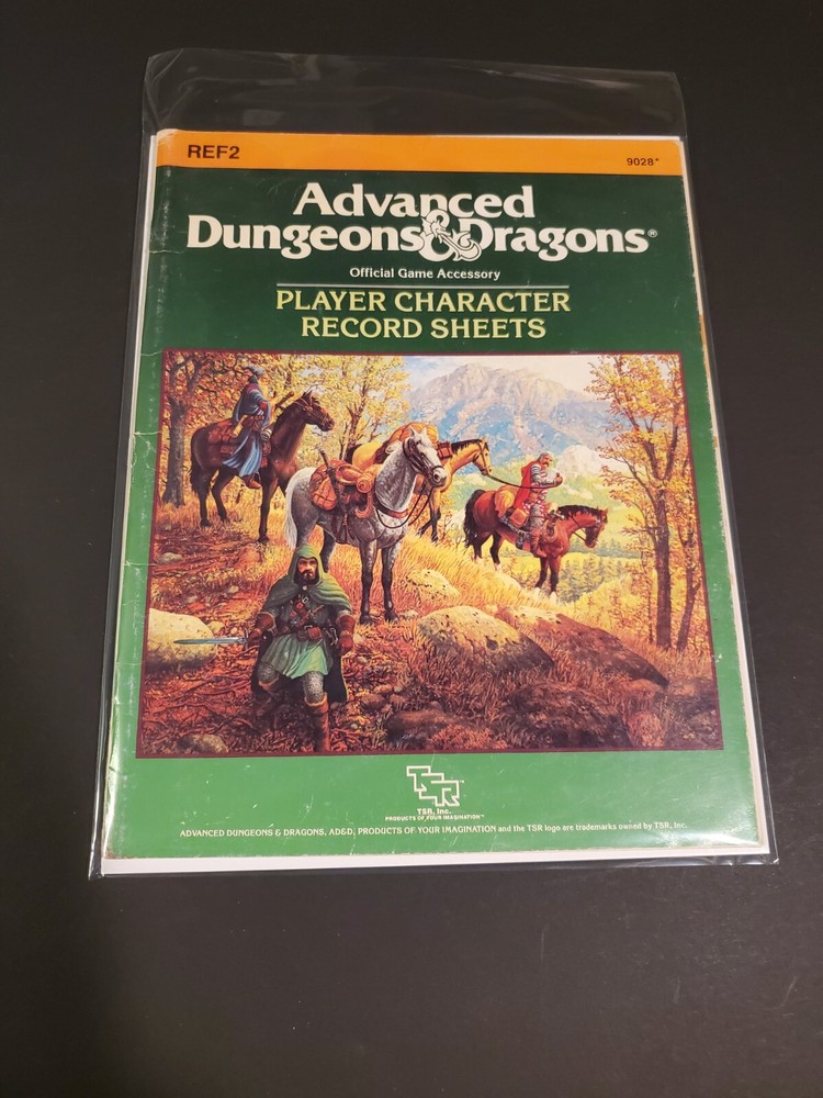 Dungeons & Dragons: Player Character Record Sheets 1986 ☆ D&D ☆ Authentic ☆
