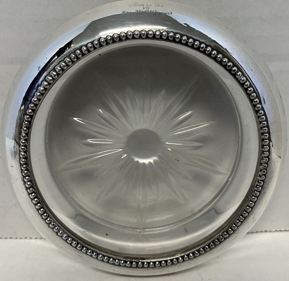 Sterling Silver Coaster Ashtray Set 4 w Holder Frank Whiting