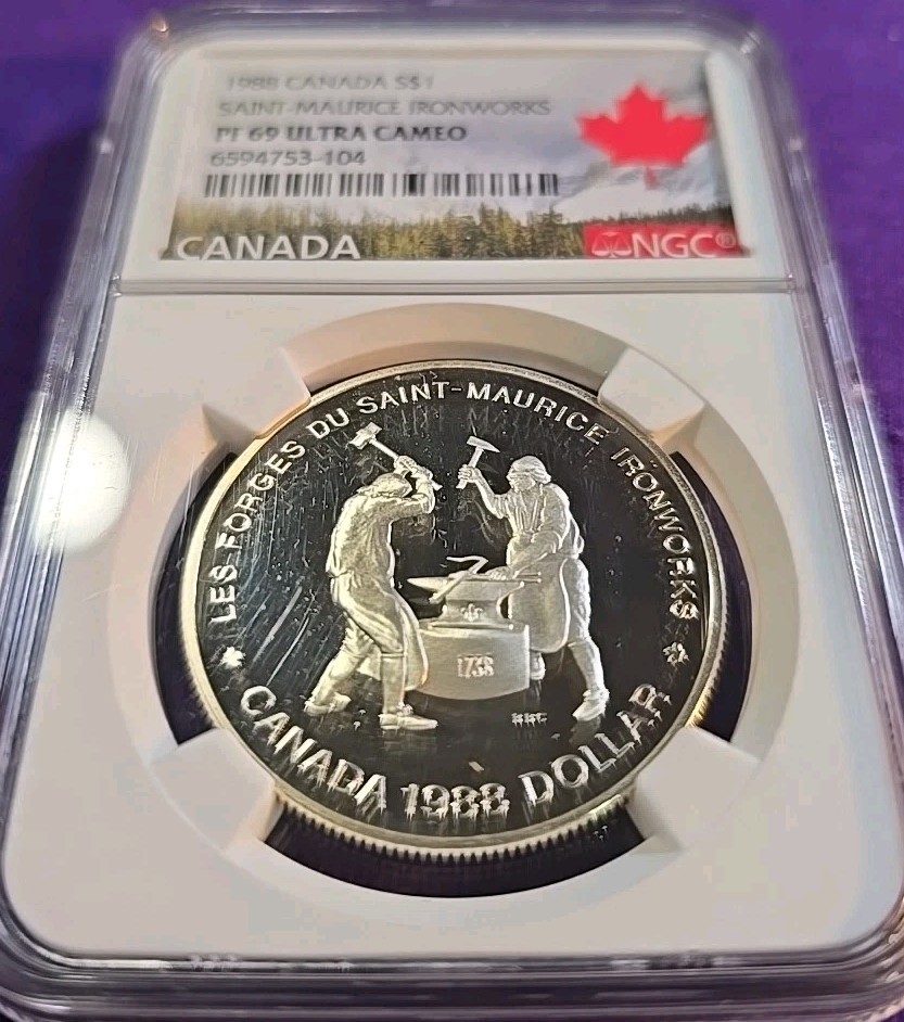 CANADA - Iron Works - Proof Silver Dollar - 1988 - Km-161