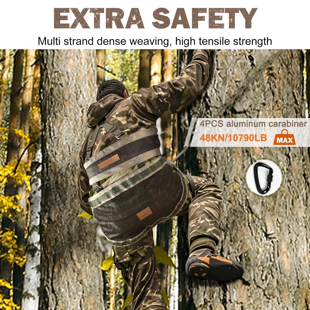 Tree Saddle Hunting Kit Lightweight Tree Climbing Saddle Adjustable Treestand...