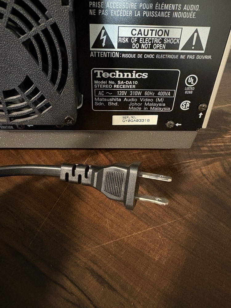 Technics SA-DA10 Receiver With Remote Tested, Working Order
