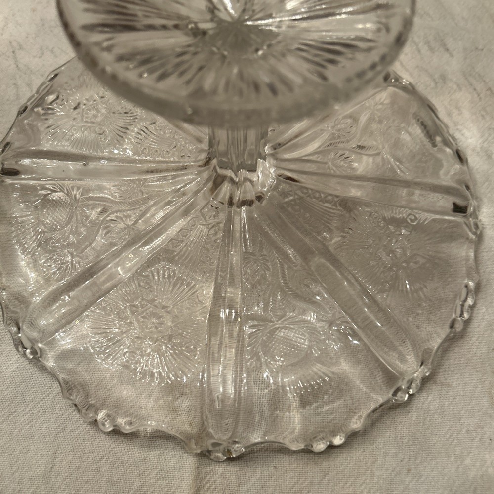 EAPG Paneled Thistle Pedestal Cake Plate