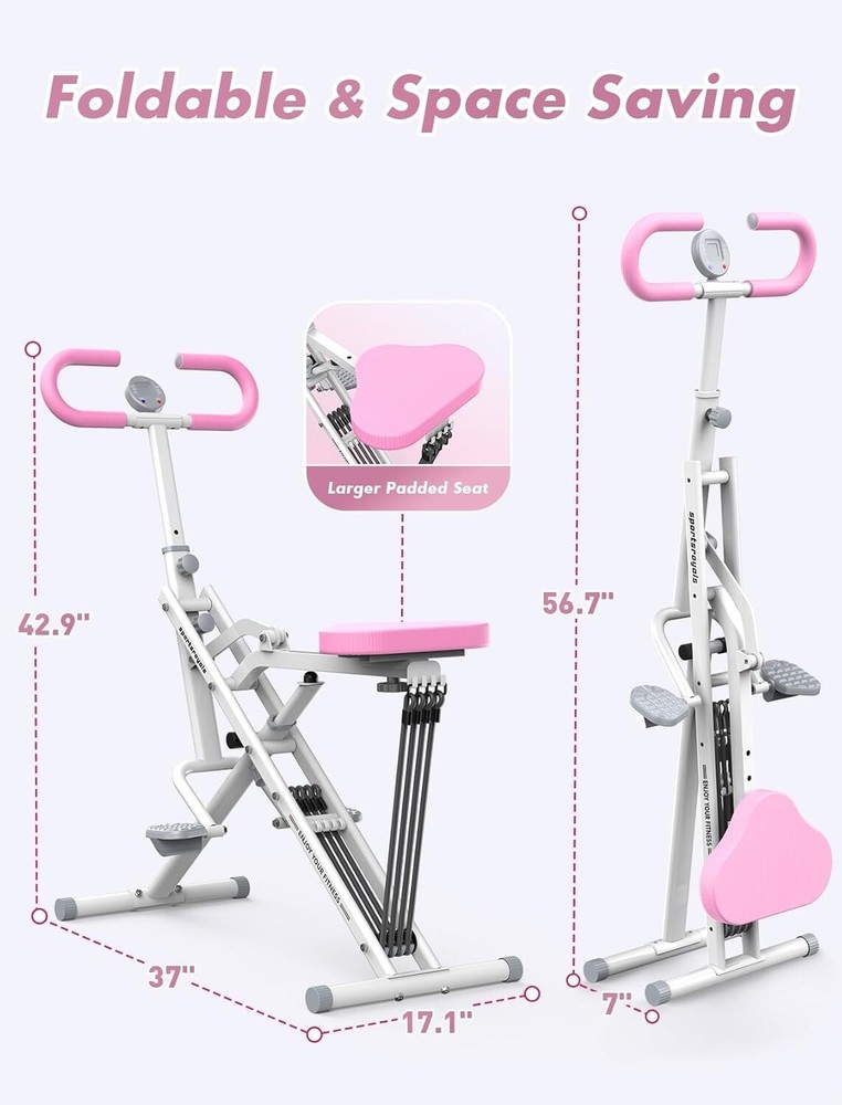 Space-Saving Home Squat Machine with 4 Resistance Bands - Easy & Effective