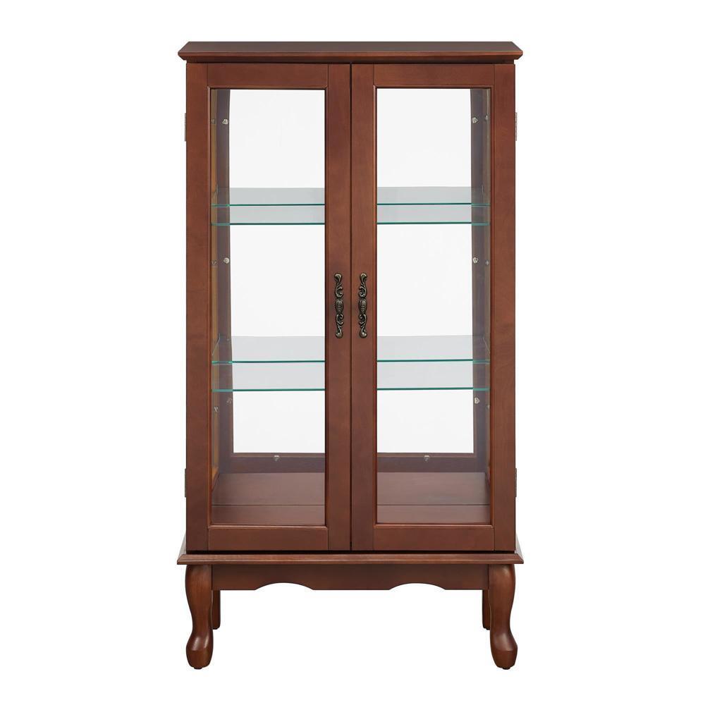 3 Tier Cabinet Lighted Diapaly Cabinet with Mirrored Back Panel
