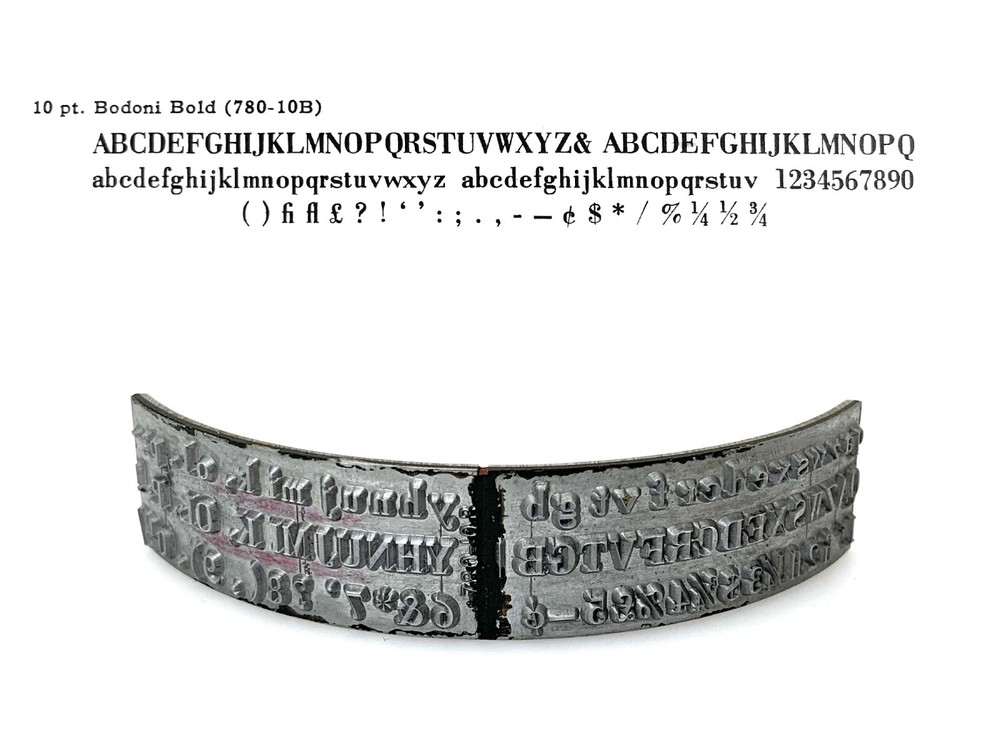 No.780-10B Bodoni Bold Type Shuttle for Varityper Typewriter Hammond Multiplex