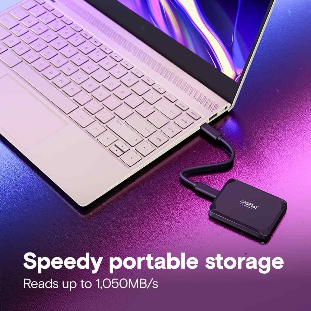 Crucial - X9 2TB External USB-C SSD - Black