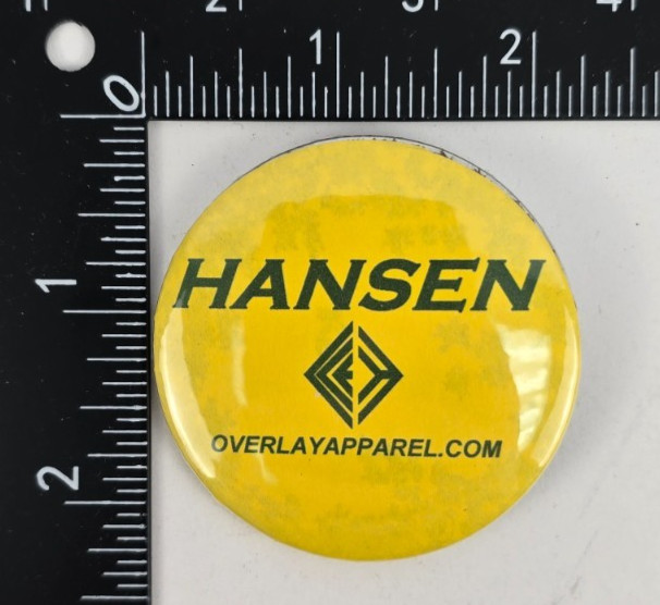 Hansen Overlay Apparel Button Pin- Yellow