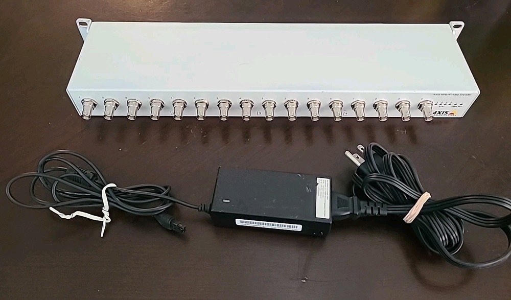 Axis M7016 16 CH CCTV Video Encoder w/ Power Cable & Rack Ears Tested & Working