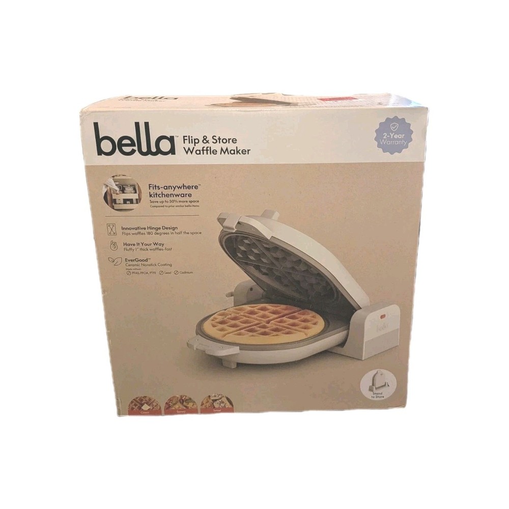 Bella Flip Store Waffle Maker Compact Space Saving 7 Inch Belgian Waffles