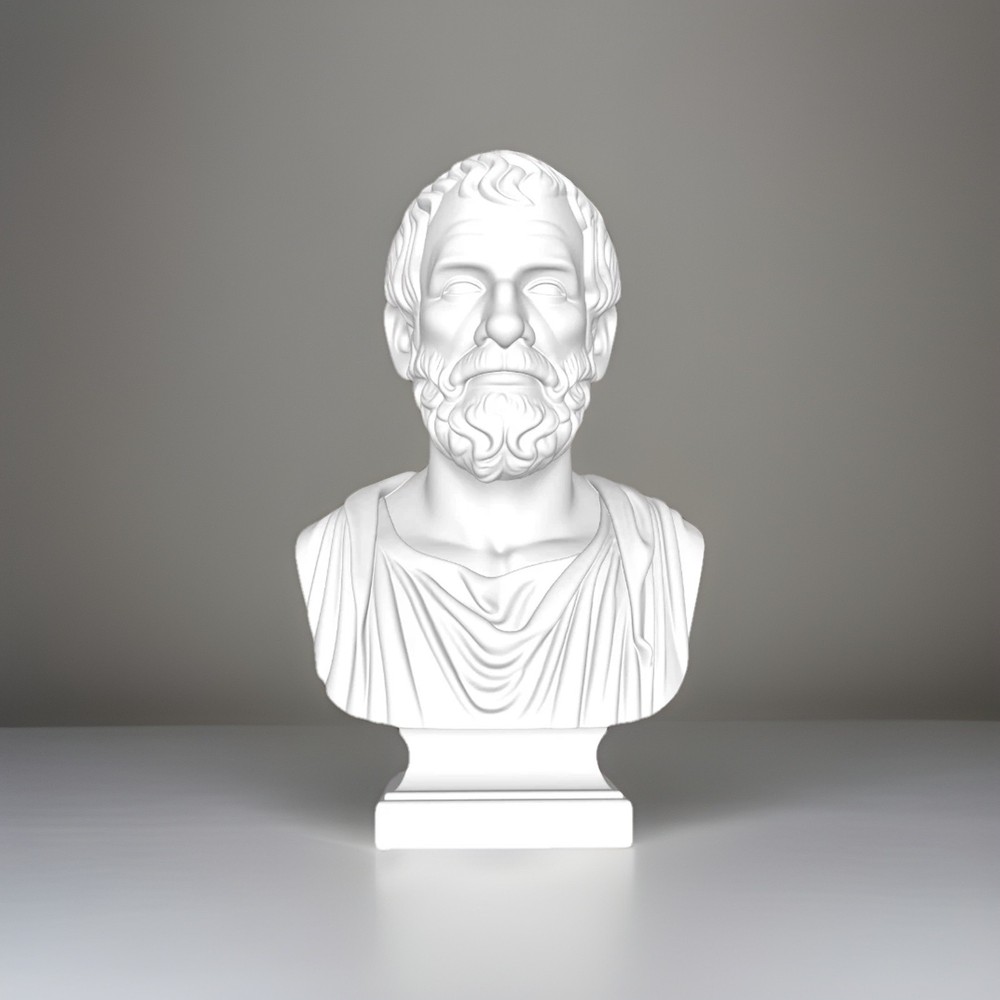 Aristotle Bust- 8 inches- White