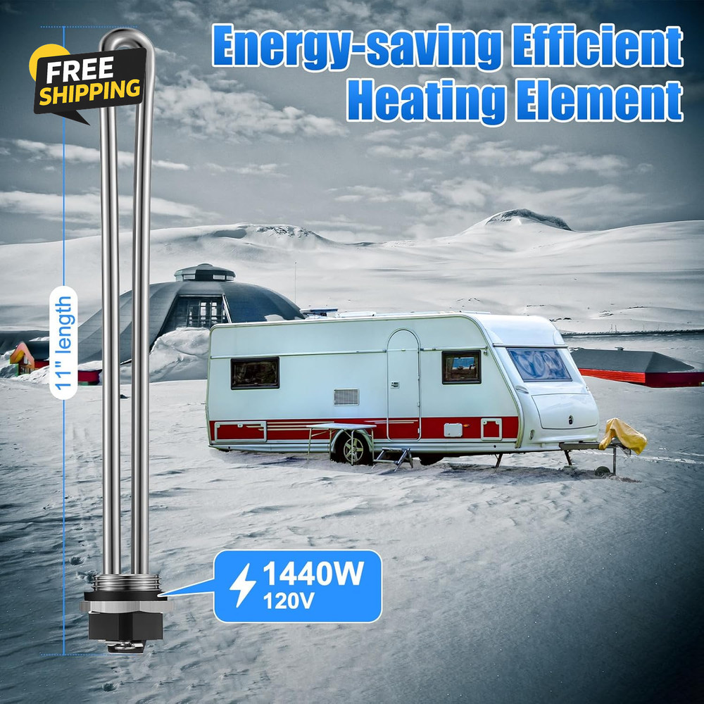 4 Pieces RV Water Heater Elements Include 1 Anode Rod 1 Electric Heater Element