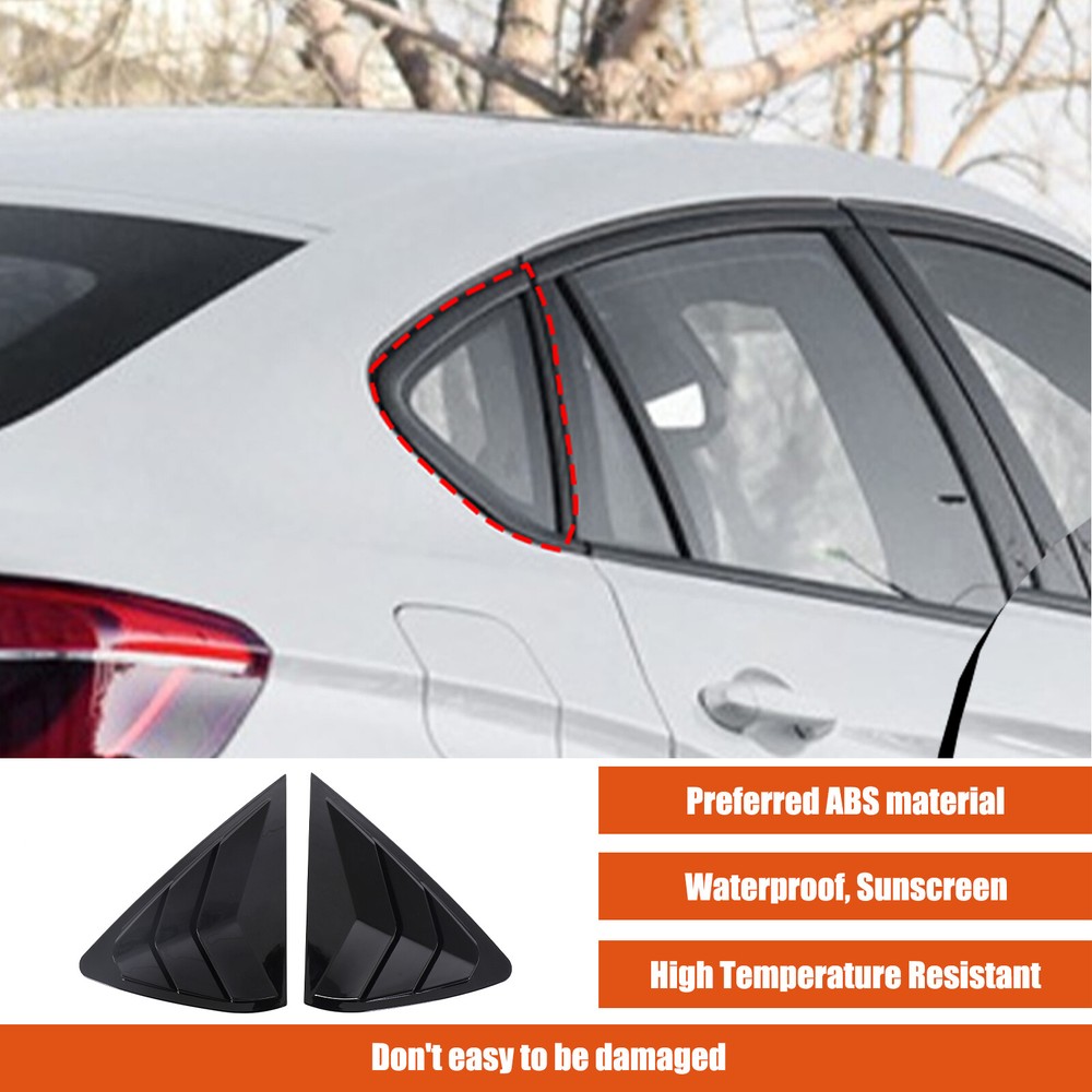 ABS Glossy Black Rear Triangular Louver Trim Panel For BMW X6 2015-2019