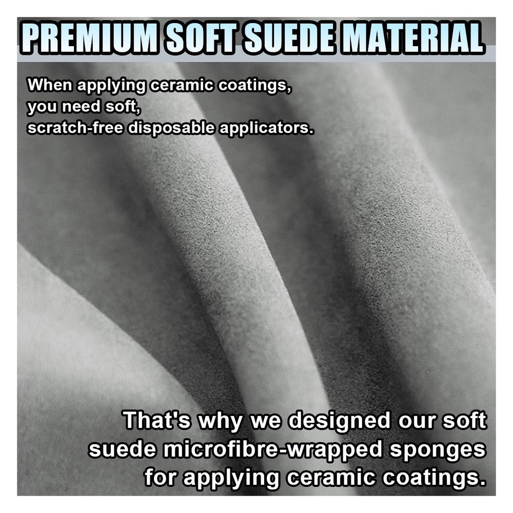 Suede Microfiber Applicator Pad, Ceramic Coating Sponge 2PCS, Gray